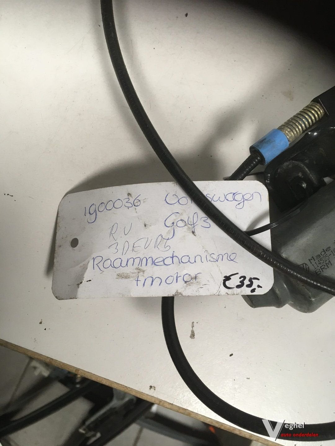 Vw Golf 3 drs Elektr. raammech rechtsvoor, Auto-onderdelen, Ruiten en Toebehoren, Gebruikt, Ophalen of Verzenden