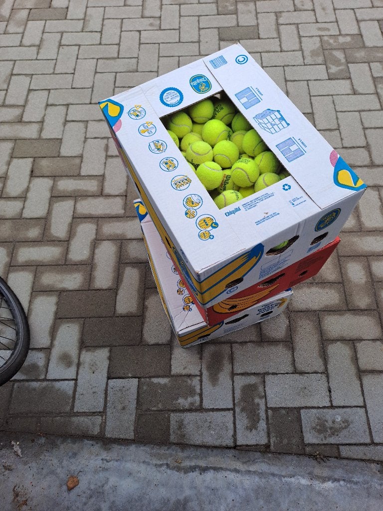 balles de tennis (100pieces), Enlèvement ou Envoi, Utilisé, Jouet à rapporter, Autres marques