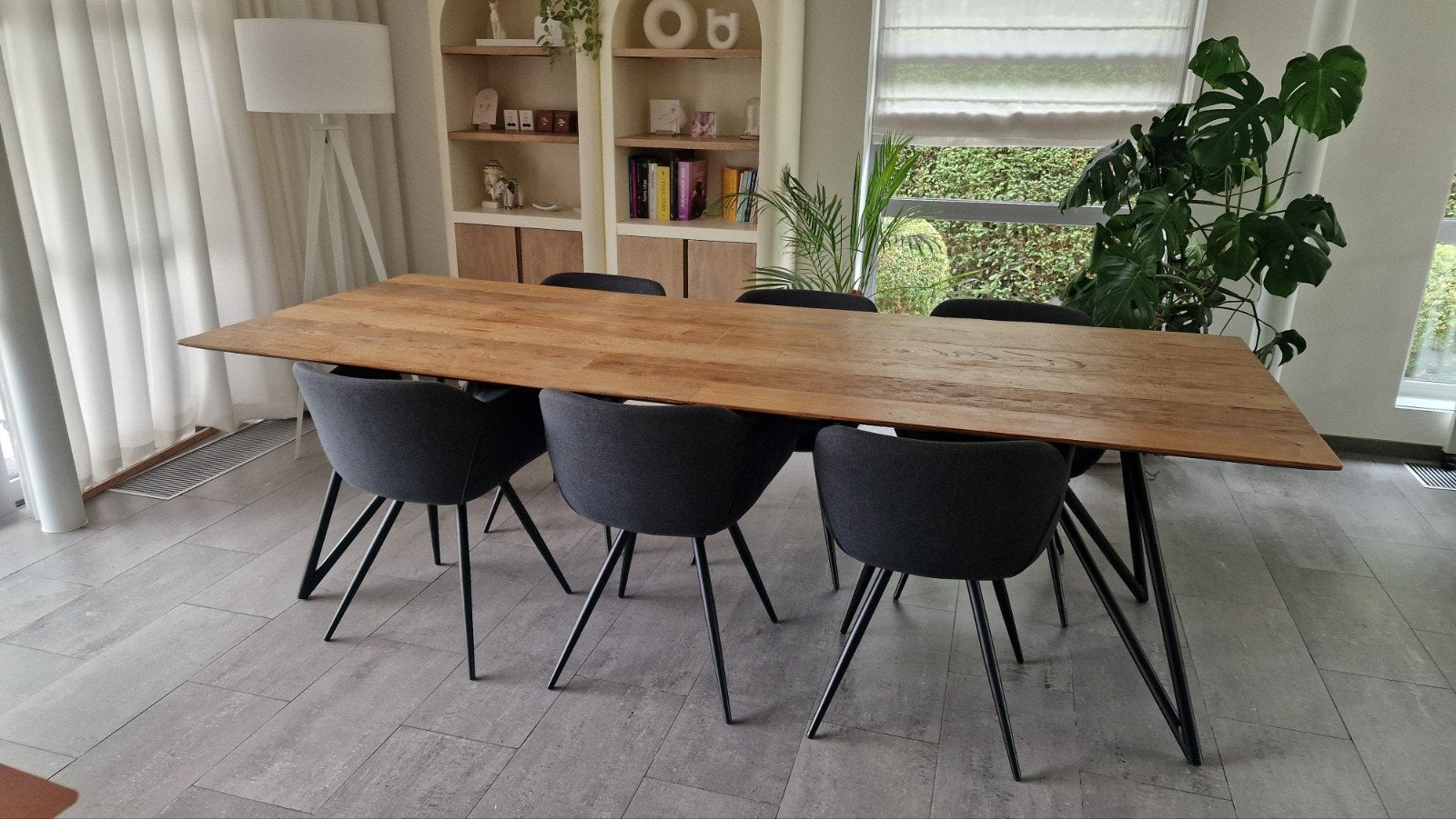 Eettafel set Juntoo 260cm 6 stoelen, Ophalen, Zo goed als nieuw, 6 tot 8 stoelen