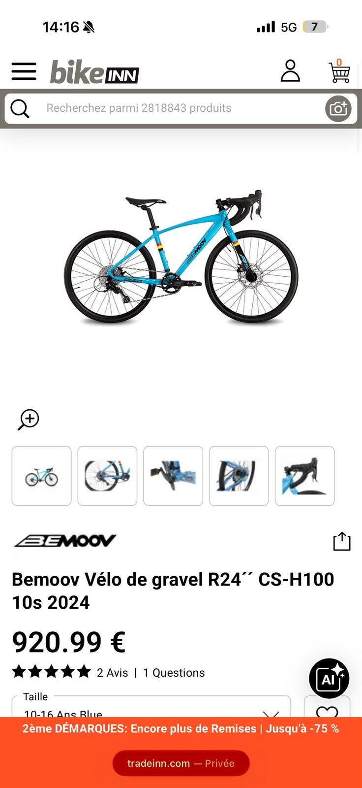 Velo Bemoov R24 nieuw, Enlèvement ou Envoi, Neuf, Aluminium, Autres marques