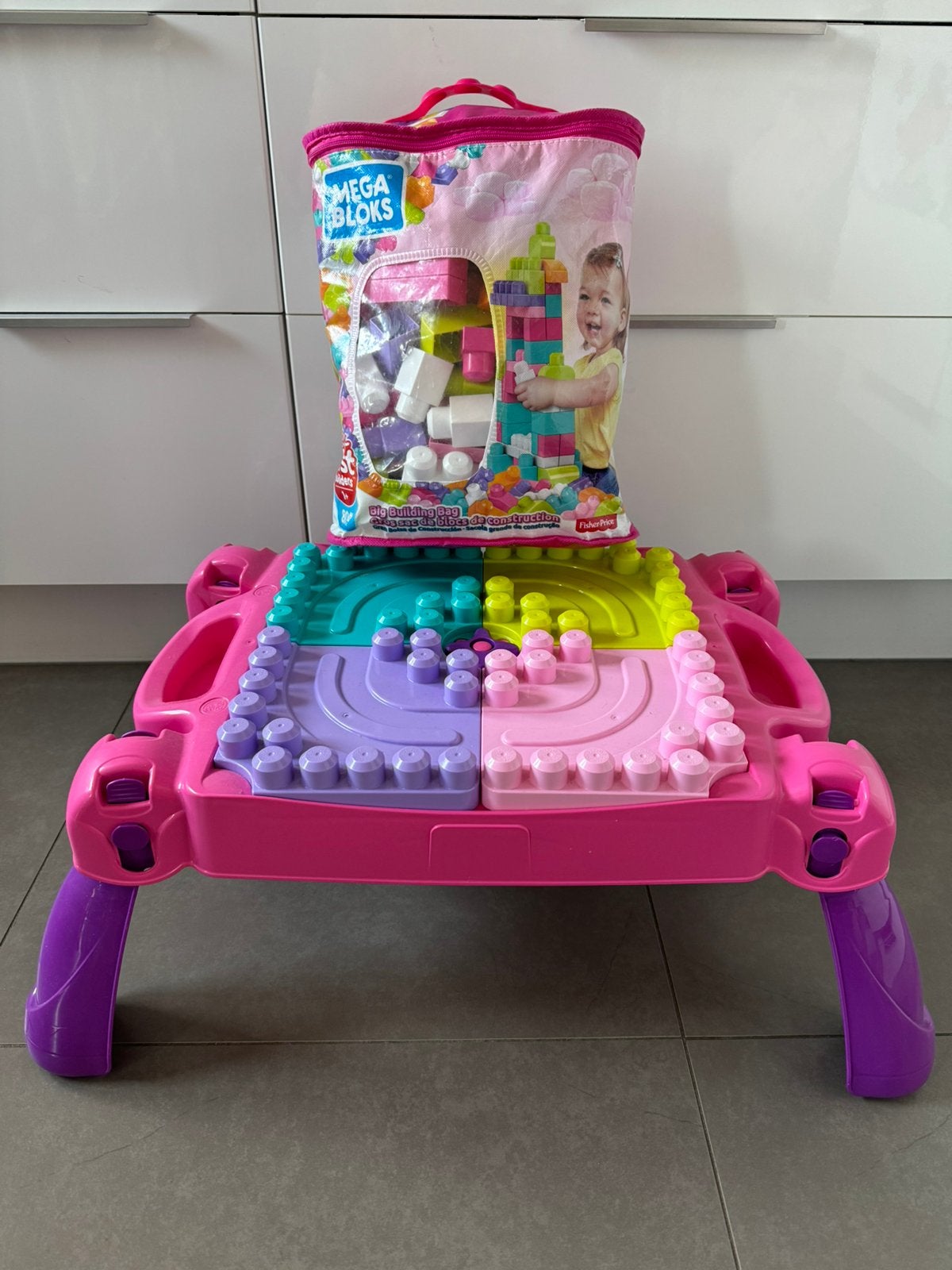 Mega Bloks Bouw en Leer Speeltafel, Ophalen, Zo goed als nieuw