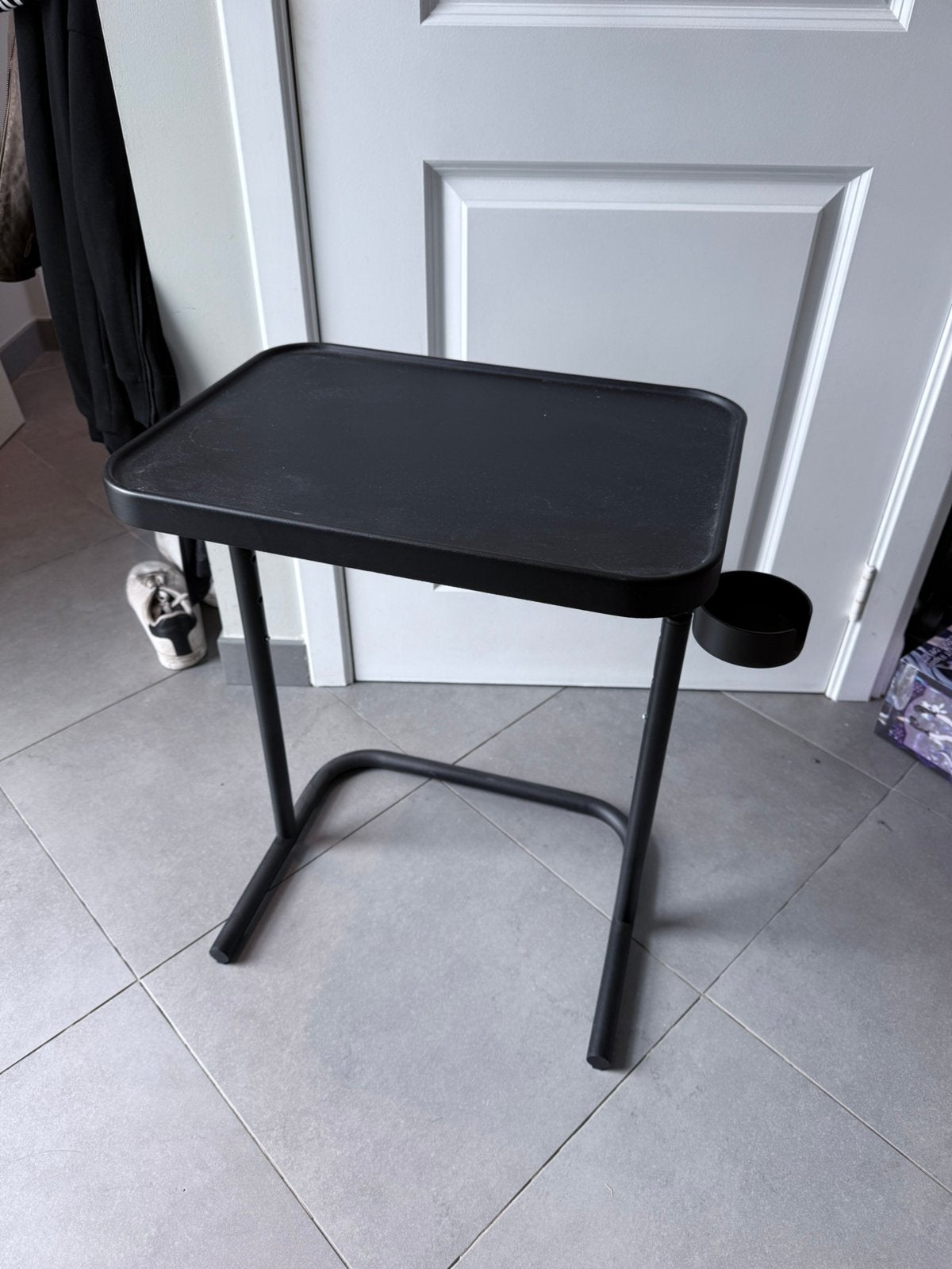 Petite table rehaussable metal noire, Enlèvement, Comme neuf, Verre