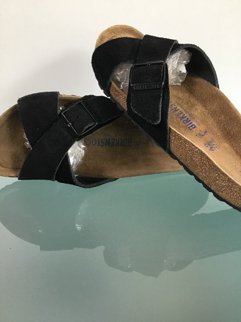 Birkenstock 42 | zwart | Soft Footbed | Gratis verzenden, Kleding | Dames, Schoenen, Zo goed als nieuw, Slippers, Zwart, Verzenden
