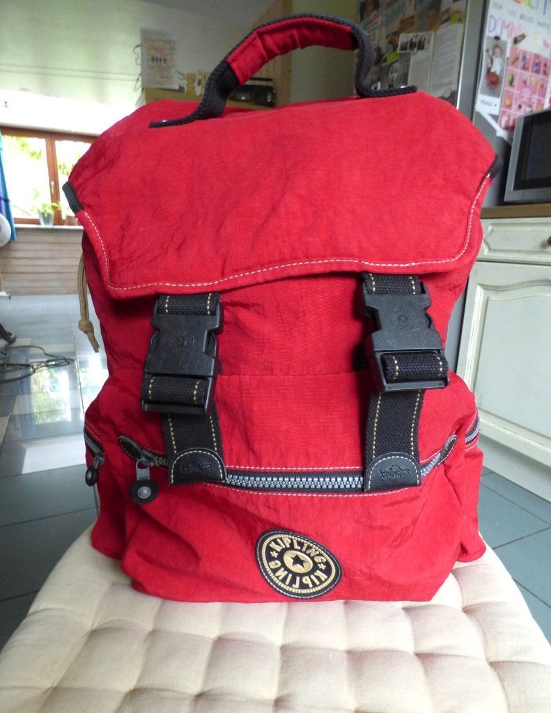 Grand sac à dos Kipling, multifonctions, Enlèvement, Utilisé, Sac à dos, Rouge