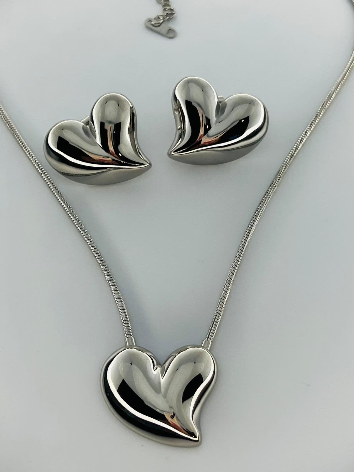 Ensemble de bijoux coeur, Enlèvement ou Envoi, Argent, Argent