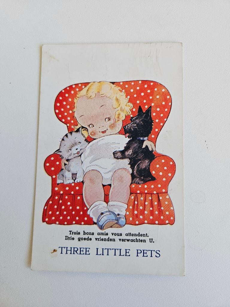 Vintage briefkaart 1953, Verzamelen, Ophalen of Verzenden, Gelopen, Kinderen