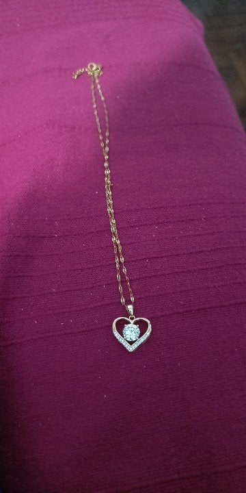 Gouden Hart Ketting met Kristallen Hanger, Handtassen en Accessoires, Kindersieraden, Hanger, Ophalen of Verzenden