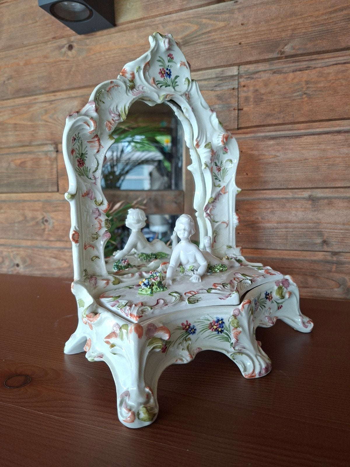 Antieke tafelspiegel in Rococo-stijl., Antiek en Kunst, Ophalen of Verzenden