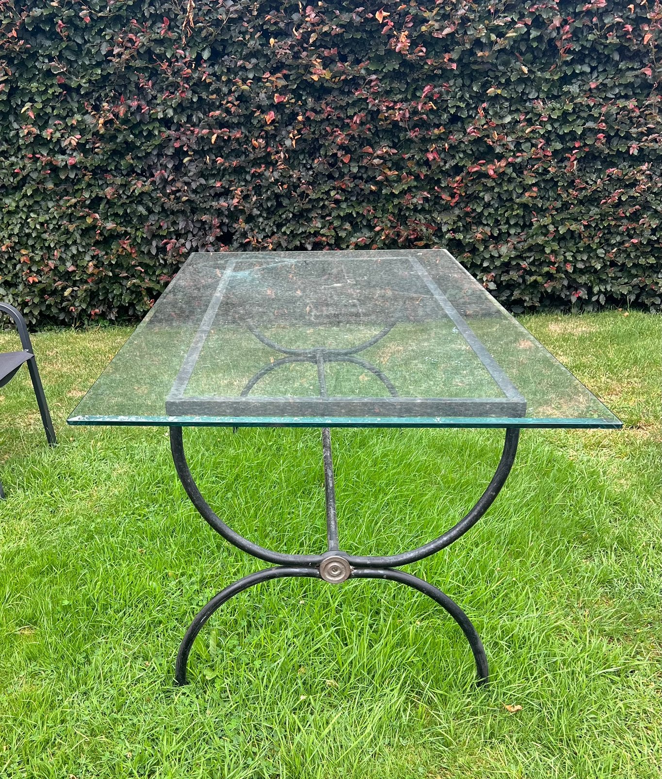 Table métal et verre, Maison & Meubles, Enlèvement, Comme neuf, Verre