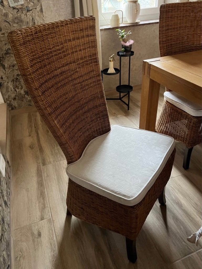 Lot 6 chaises en rotin, Huis en Inrichting, Stoelen, Ophalen, Gebruikt, Bruin, Riet of Rotan