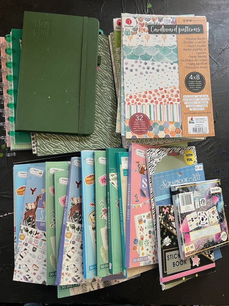 Creatieve set, stickers, notitieboeks, kartonnen vellen..., Hobby en Vrije tijd, Kaarten | Zelfgemaakt, Ophalen, Zo goed als nieuw