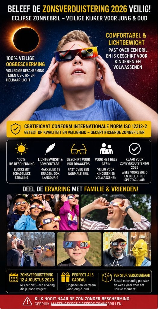 SOLAR ECLIPS BRILLEN CE GEKEURD 12/08/26 zonsverduistering, Handtassen en Accessoires, Zonnebrillen en Brillen | Dames, Ophalen