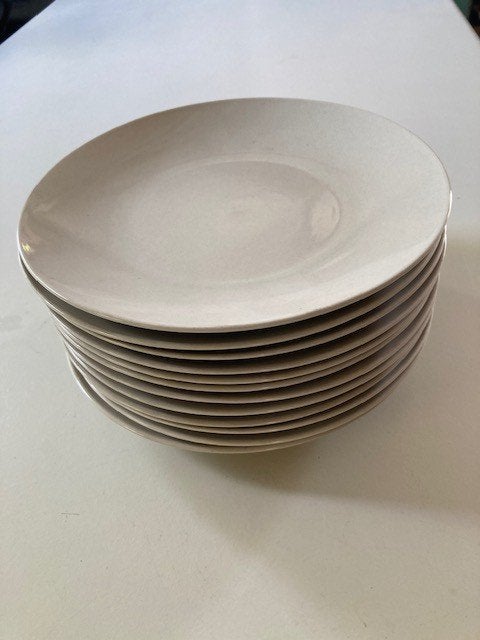 12 ASSIETTES PLATES IKEA 21521 GRIS SABLE, Assiettes(s), Vintage, IKEA, Comme neuf