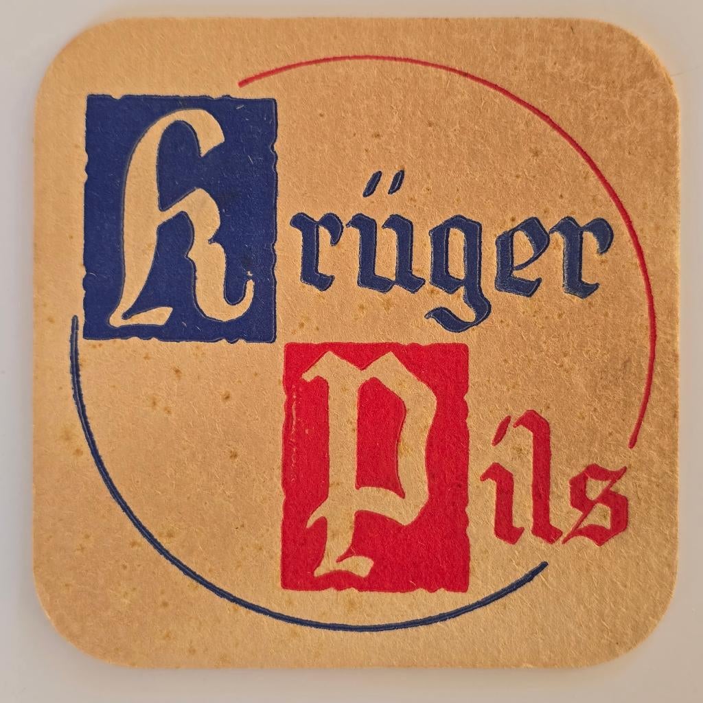 Krüger Bierviltje Bierdeckel Coaster 1, Verzamelen, Biermerken, Gebruikt, Viltje(s), Verzenden