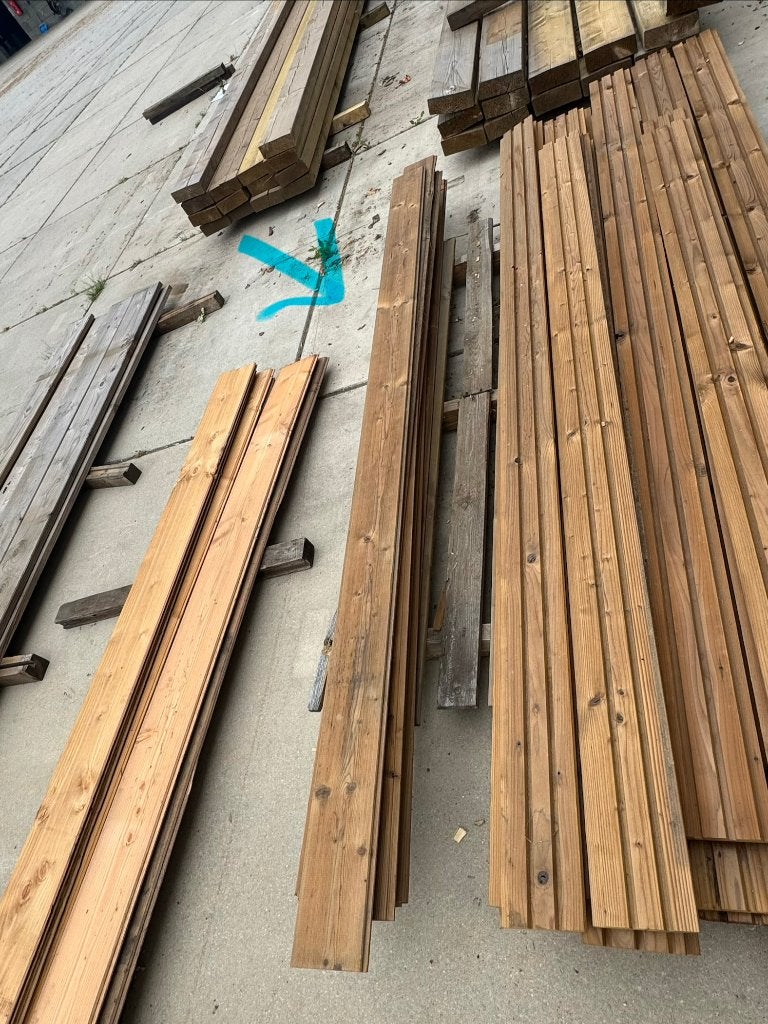 Thermowood vuren klikplanken, Ophalen, Zo goed als nieuw, 250 cm of meer, Planken