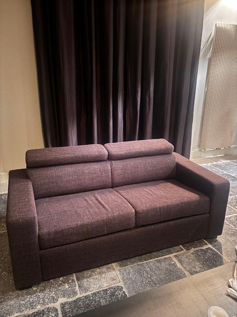 Kwalitatieve tweepersoons slaapzetel, Maison & Meubles, 90 cm, Comme neuf, Brun, Enlèvement