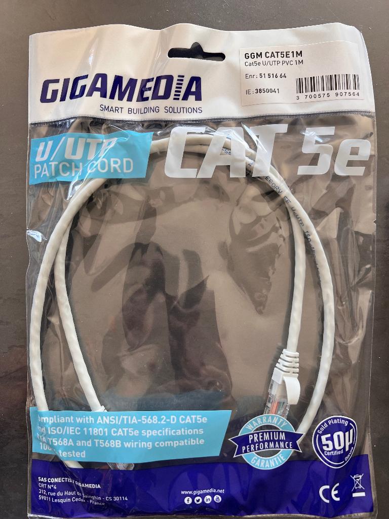 Patchkabels CAT5e - 1m / 63 stuks, Ophalen of Verzenden, Nieuw