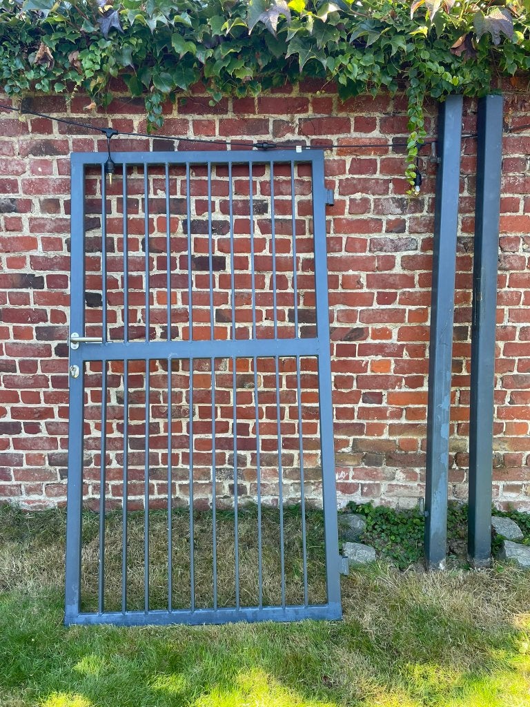 Tuinpoort - Gelakt ijzer, Tuin en Terras, Ophalen, Gebruikt, 100 tot 150 cm, Draaipoort