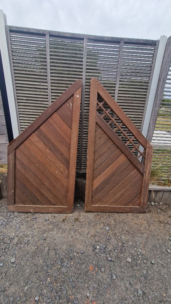 2 clôtures de jardin inclinées en bois dur, Bois dur, Comme neuf, Enlèvement, Autres types
