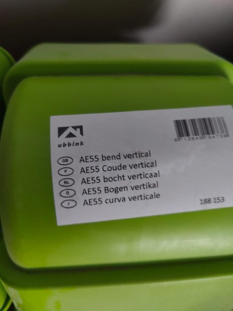 Ubbink 10 stuks AE55sc verticale bocht, Doe-het-zelf en Bouw, Ventilatie en Afzuiging, Ophalen, Nieuw, Ventilator en Afzuiger