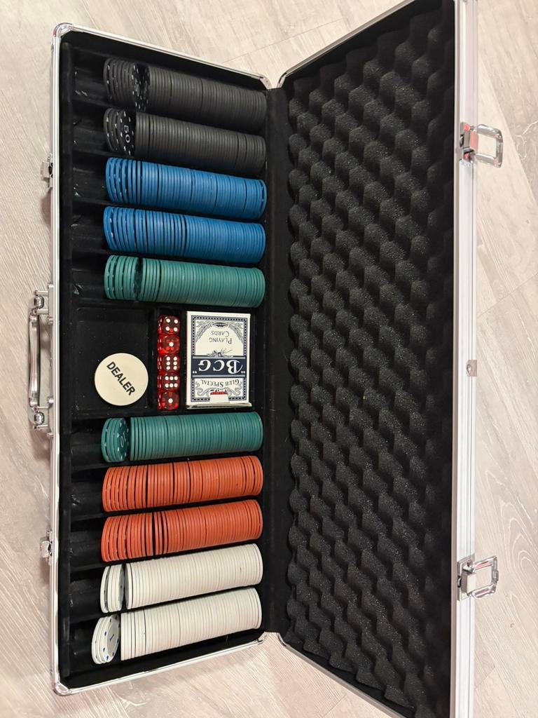 Poker set, Hobby en Vrije tijd, Gezelschapsspellen | Kaartspellen, Ophalen, Zo goed als nieuw