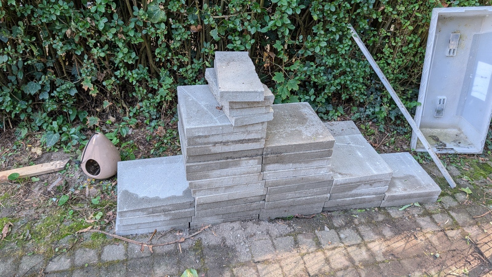 34 stoeptegels 30 op 30. nieuw  3cm dik, Ophalen, Nieuw, Beton, Overige typen