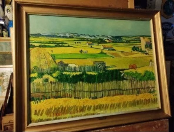 huile sur toile apres van gogh de pierre dewinter, Antiquités & Art, Enlèvement, Toile