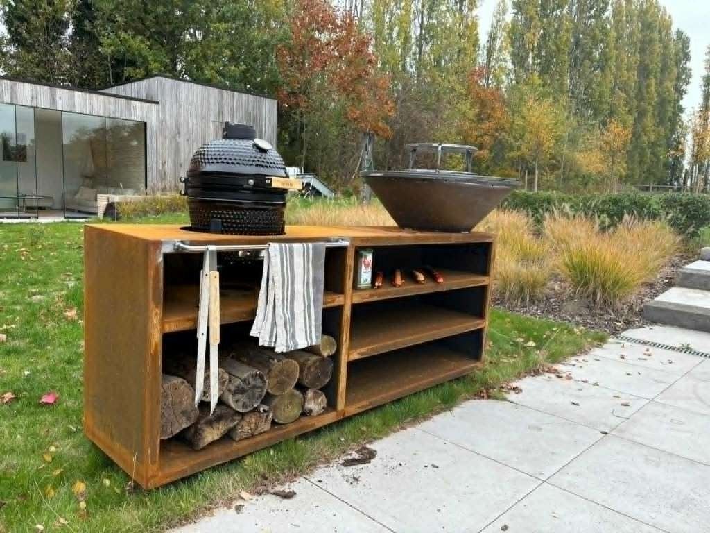 "Luxe Barbecook Island in Cortenstaal met BBQ & Kamado ", Enlèvement, Neuf, Avec accessoires