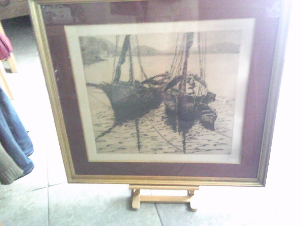 grote ets getekend, Ophalen, Ets, 82 cm, 72 cm