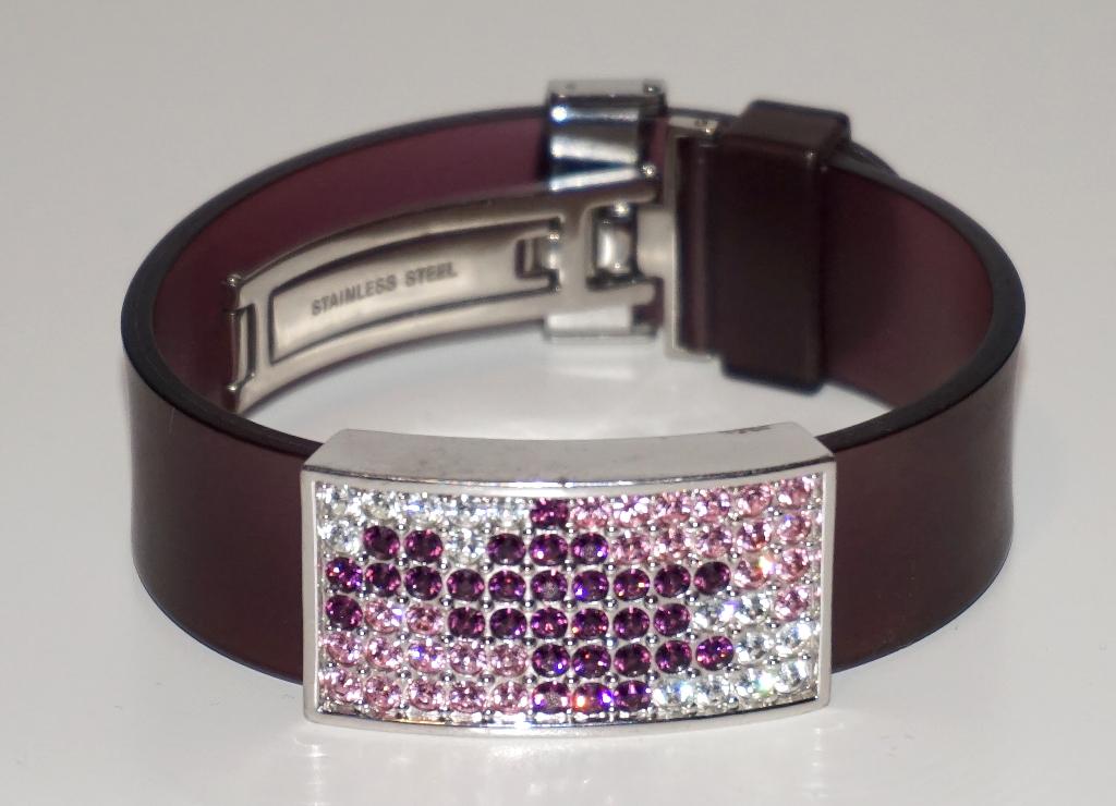 Authentieke armband van Swarovski-kristal, Handtassen en Accessoires, Armbanden, Met kristal, Overige materialen, Gebruikt, Paars