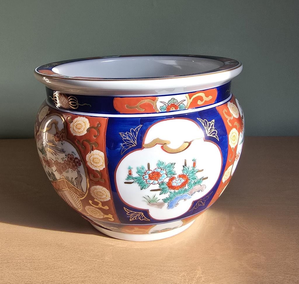 Japanse handgeschilderde bloempot, Antiek en Kunst, Ophalen