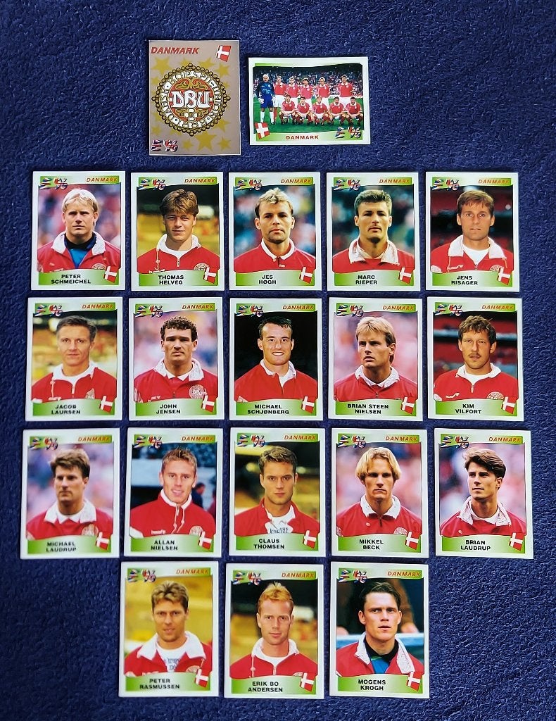 20 versch. Panini stickers voetbal ' Euro 1996 - Denemarken', Hobby en Vrije tijd, Ophalen of Verzenden, Nieuw, Meerdere stickers