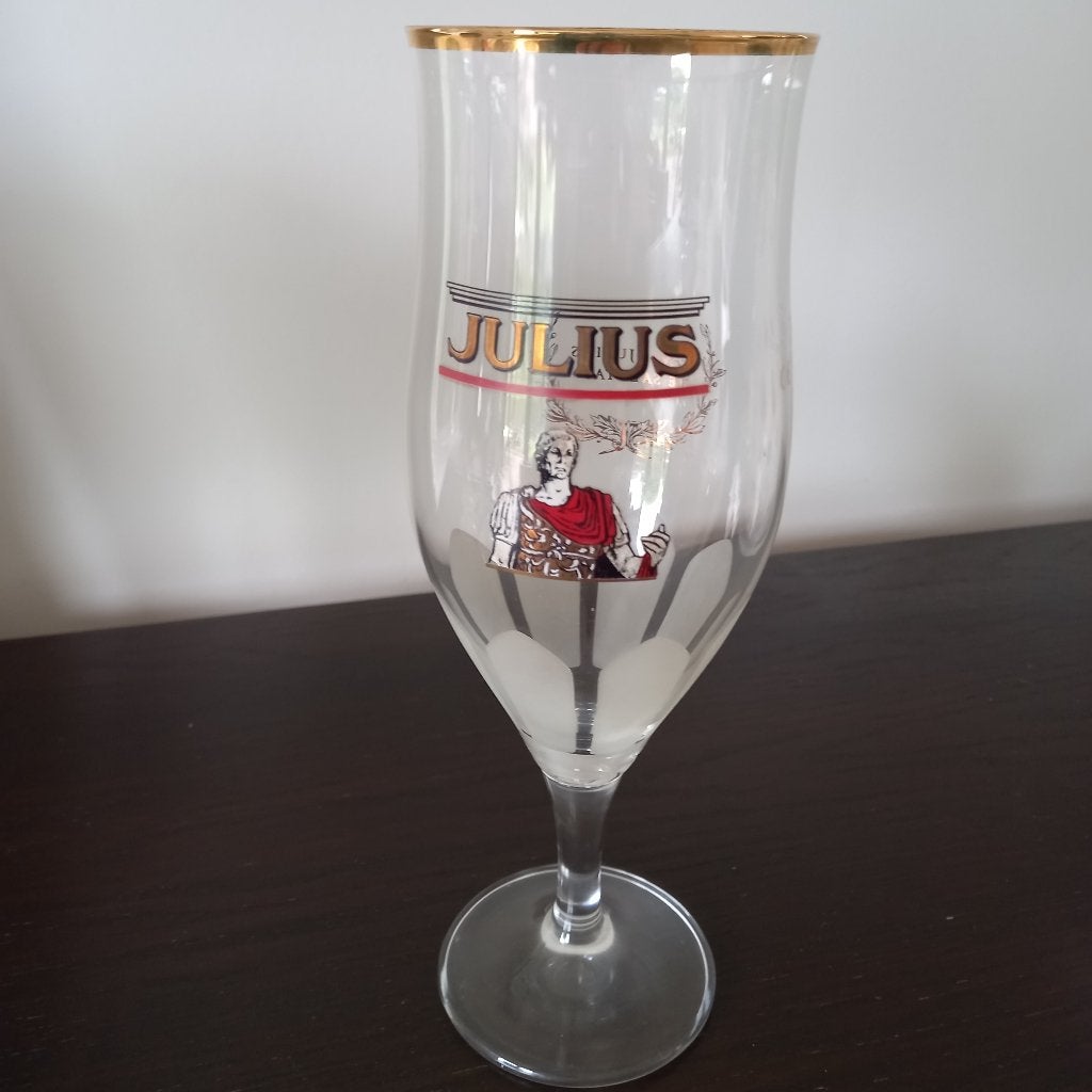 Julius bierglazen    4stuks voor 5€, Verzamelen, Ophalen, Zo goed als nieuw, Glas of Glazen