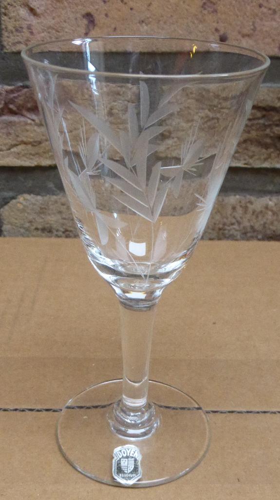 10 verres cristal à motif de feuilles - Doyen - 13,5 x 7 cm, Enlèvement, Comme neuf, Autres types