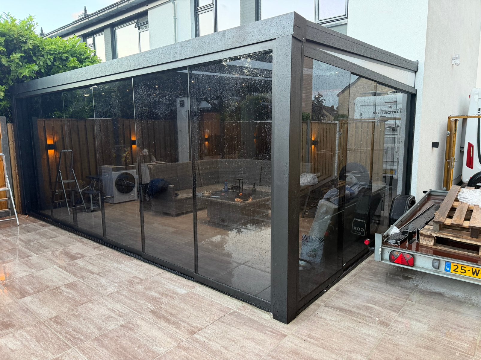Veranda tuinkamer overkapping serre nieuw, Ophalen of Verzenden, Zo goed als nieuw, Serre