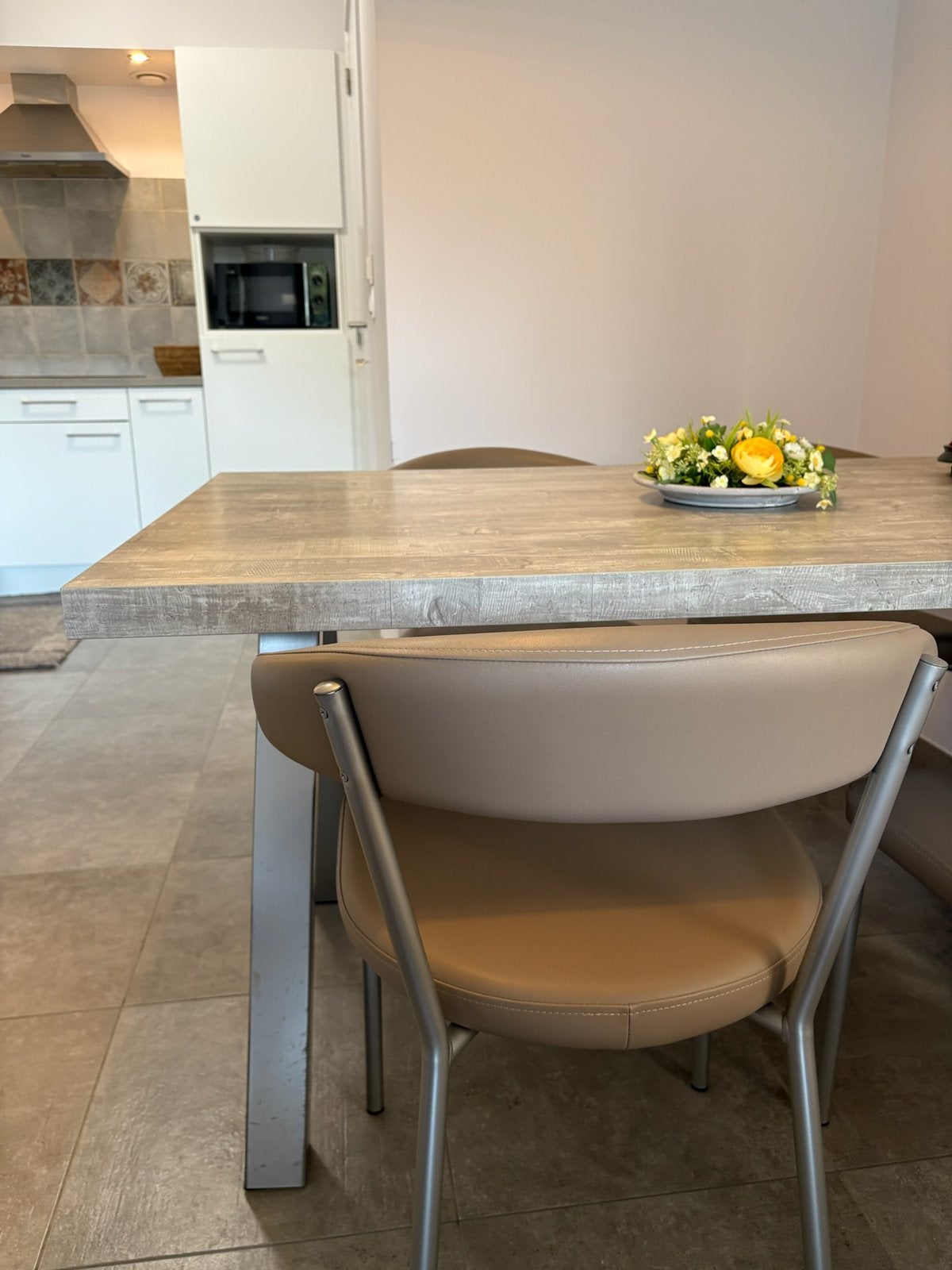 Keukentafel met 4 stoelen, Gebruikt, Klassiek, Vier personen, Rechthoekig