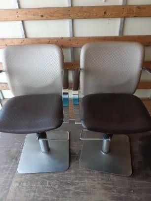 kapperstoelen, Ophalen, Gebruikt, Leer, Twee