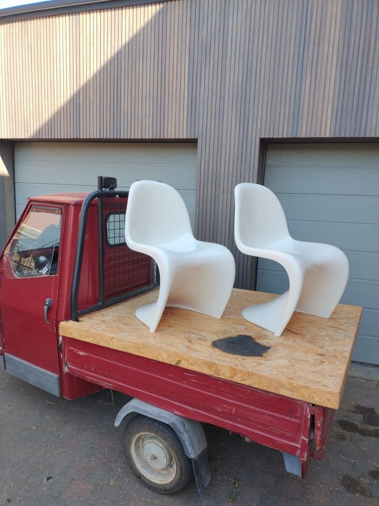 Panton chair fehlbaum production, Huis en Inrichting, Ophalen, Wit, Twee