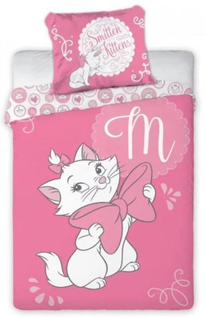 Marie Cat Baby / Peuter Dekbedovertrek 100 x 135 cm - Katoen, Neuf, Enlèvement ou Envoi, Rose, Housse de couette
