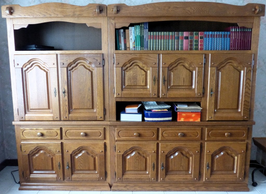 Eiken Wandkast, Ophalen, Gebruikt, Eikenhout, 150 tot 200 cm