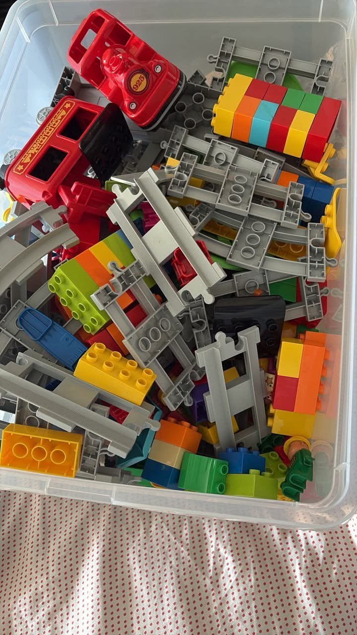 Duplo treinsporen wagon lokcomotief, Ophalen of Verzenden, Zo goed als nieuw