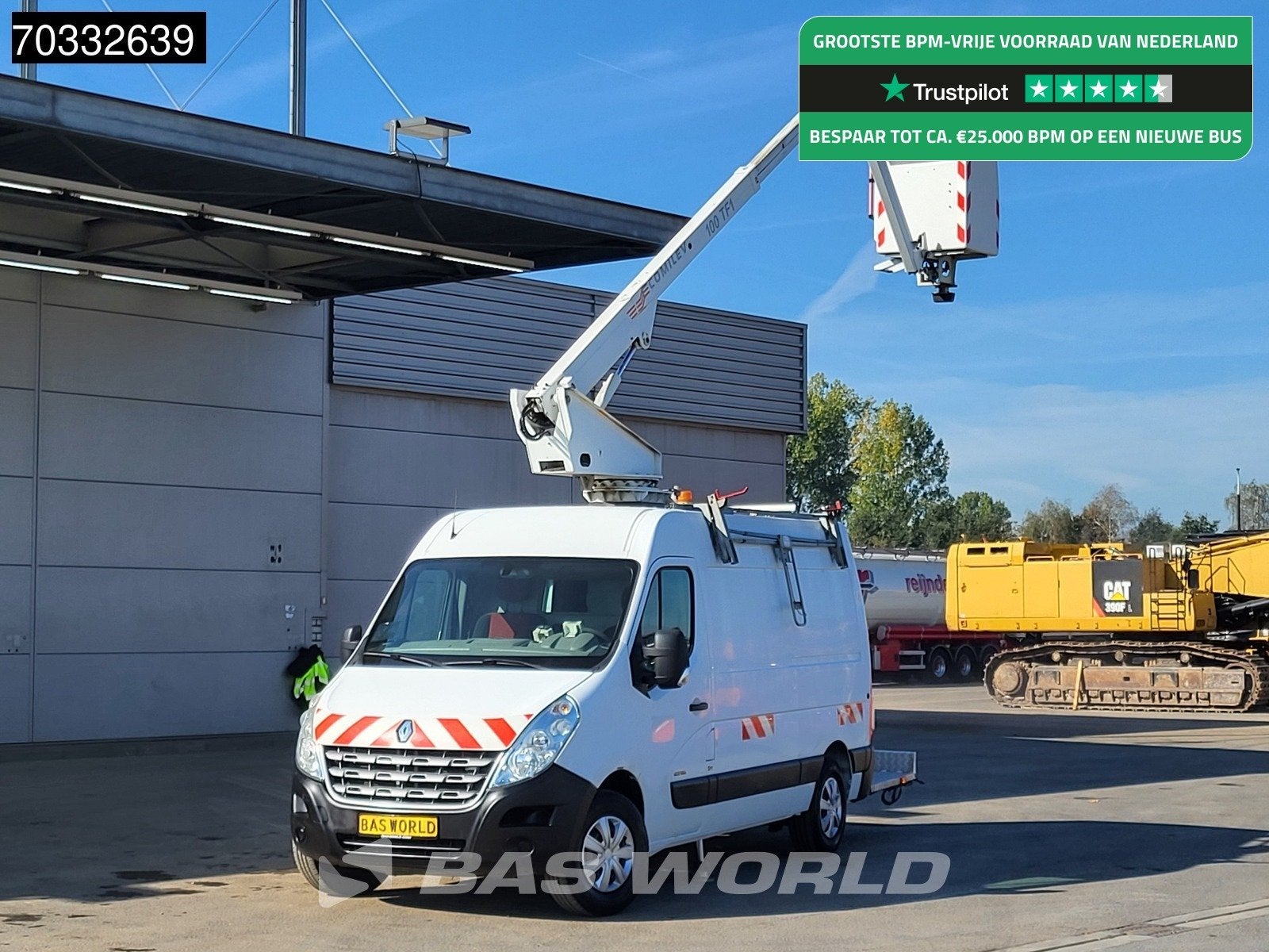Renault Master 125PK Hoogwerker L2H2 Airco Cruise Parkeersen, Auto's, Euro 5, Stof, Gebruikt, 4 cilinders