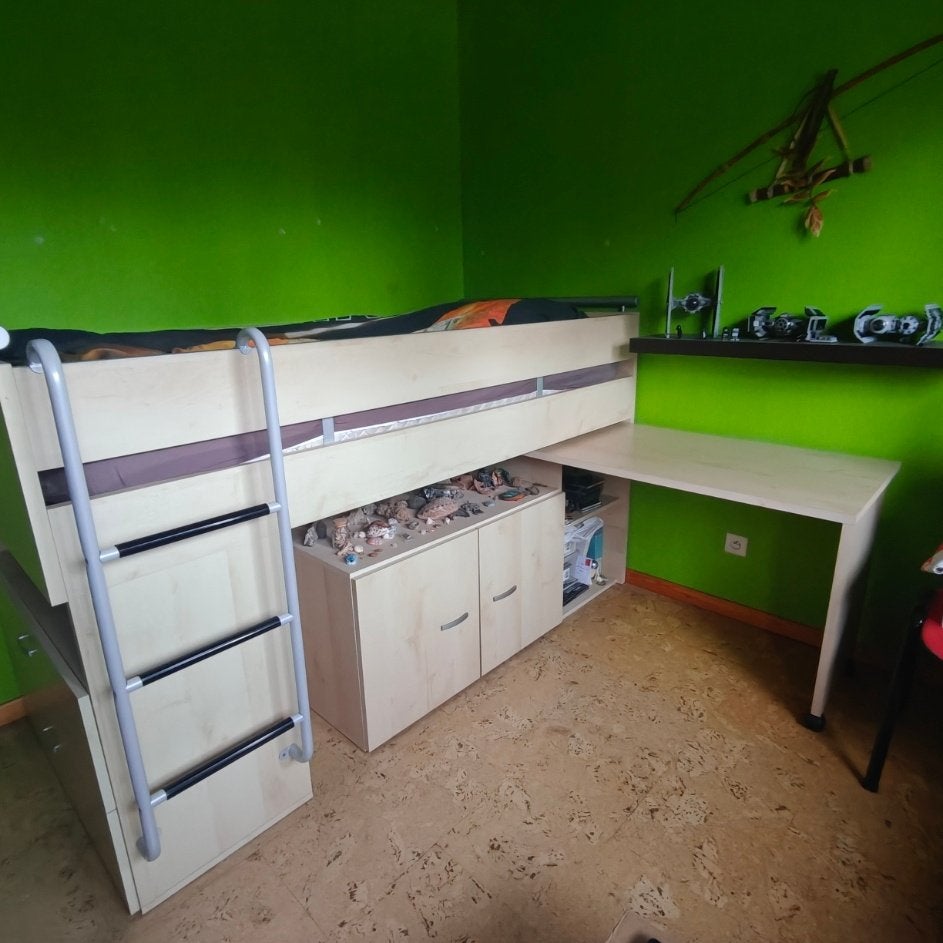 Hoogslaper Gautier met uitschuifbaar bureau, Enlèvement, Comme neuf, Lit mezzanine