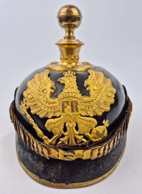 Pickelhaube, pinhelm Artillerie officier WO1, WW1, Verzamelen, Verzenden, Helm of Baret