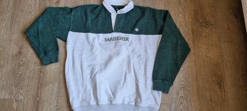groen met witte polo trui Magenta skate maat medium, Ophalen of Verzenden, Zo goed als nieuw, Maat 48/50 (M), Groen