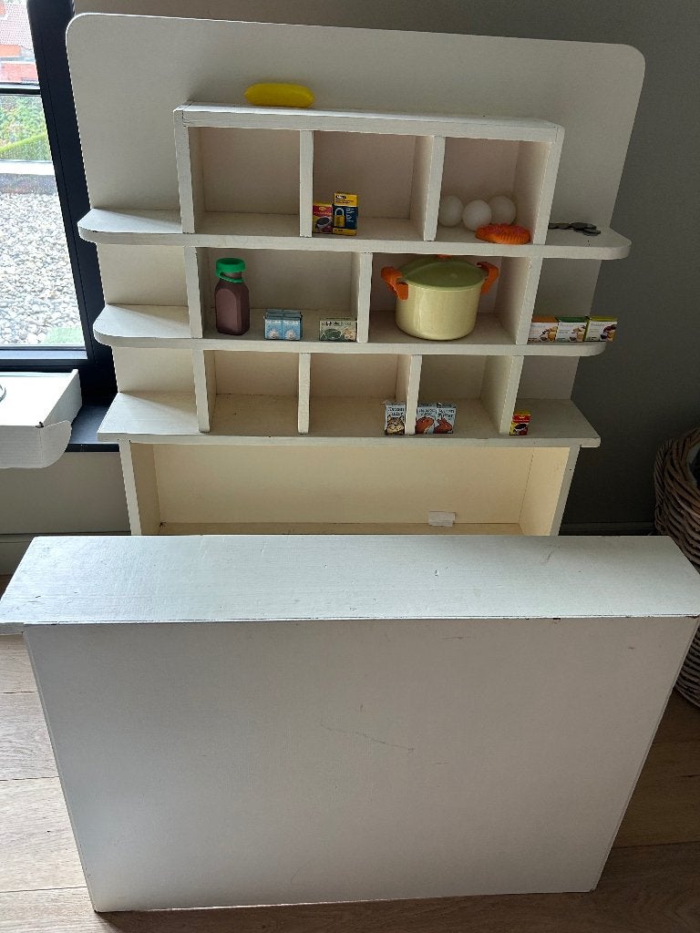 Houten winkeltje speelgoed, Kinderen en Baby's, Speelgoed | Houten speelgoed, Ophalen, Gebruikt, Meubelstuk of Keukentje