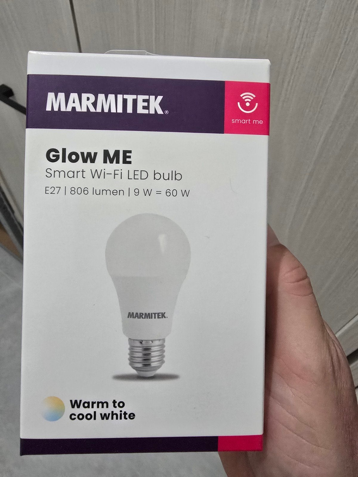 Slimme lamp Marmitek Glow Me E27, 30 tot 60 watt, Instelbaar wit, Nieuw, Overige merken