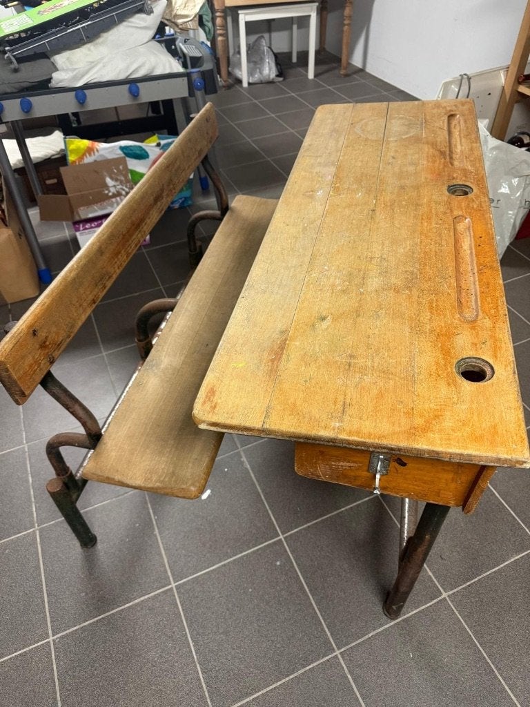 Oude Schoolbank voor 2 personen, Ophalen