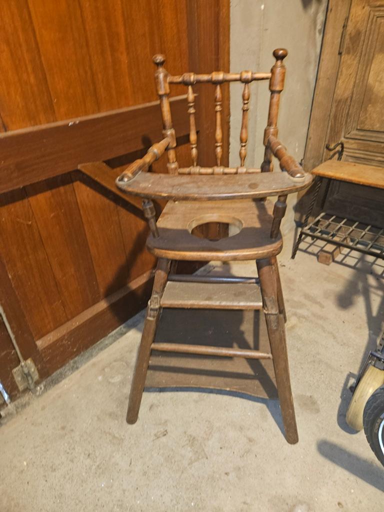 Antieke houten kinderstoel, Antiek en Kunst, Ophalen