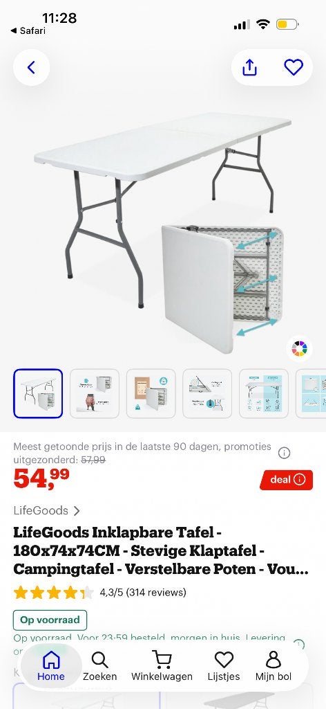 uitklap tafel, Huis en Inrichting, Tafelonderdelen, Ophalen, Zo goed als nieuw, Rechthoekig